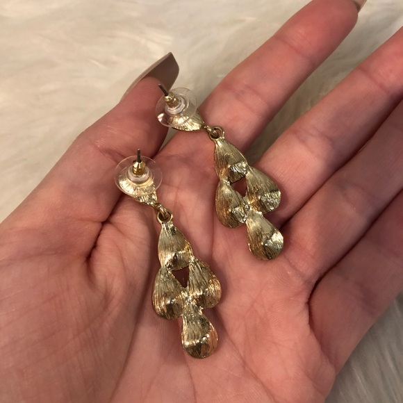 Gold Jewel Earrings - Statement Earrings - Picture 3 of 3